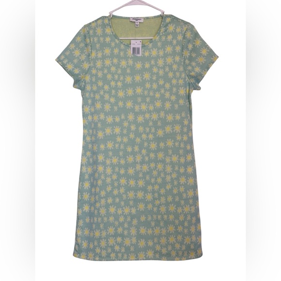 Freshman 1996 Women’s XL Daisy Floral Dress Blue Yellow NWT - Picture 1 of 5